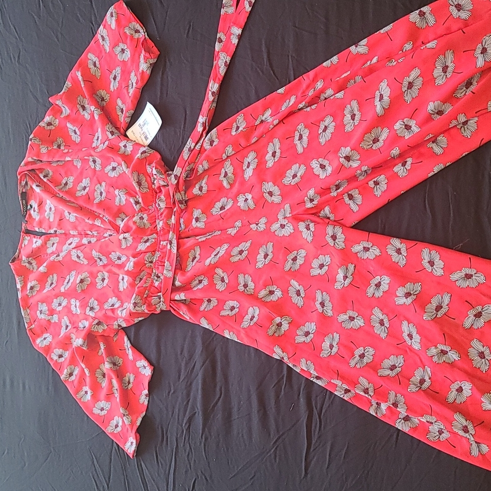 Red Plunge Summer Jumpsuit/Romper XS-S